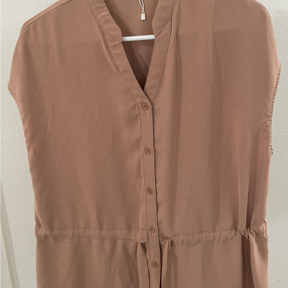 Sleeveless Button-Down Blouse